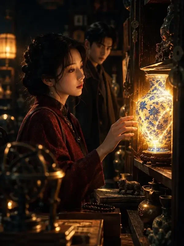 人到中年：我的双眼可以看穿一切剧集海报，男主角在旧物市场鉴物